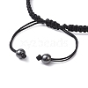 2Pcs Synthetic Turquoise & Hematite Braided Bracelets for Couple BJEW-JB11339-5