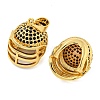 Rack Plating Brass Micro Pave Cubic Zirconia Pendants KK-Z063-49G-02-2