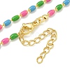 Brass Enamel Column Link Chain Necklaces NJEW-H039-15G-02-1