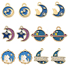 30Pcs 6 Styles Alloy Enamel Pendants ENAM-CJ0003-07-1