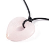 Natural Rose Quartz Pendant Necklaces NJEW-K268-01A-3