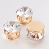 Flat Round Brass Cubic Zirconia Cabochons ZIRC-O025-10-10mm-1