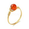 Natural Green Aventurine & Carnelian & Amethyst & Tiger Eye & Lapis Lazuli Finger Rings RJEW-JR00830-3