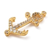 Rack Plating Brass Micro Pave Clear Cubic Zirconia Slide Charms KK-A234-015G-2