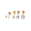 Titanium Steel Clear Cubic Zirconia Threadless Labret Stud WG18B1C-10-1