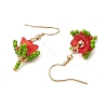 Flower Handmade Glass Seed Beads & Acrylic Beads Dangle Earrings EJEW-MZ00359-01-4