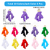 40Pcs 10 Colors Coral Shape Alloy Enamel Pendants ENAM-SC0008-17-2