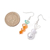 Easter Carrot Glass with Rabbit Acrylic Dangle Earrings for Women EJEW-JE06218-3