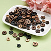 600Pcs 6 Styles Dyed Donut Coconut Beads COCB-FW0001-01-13