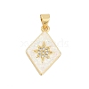 Brass Micro Pave Cubic Zirconia Pendants KK-I723-43G-1