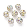 UV Plating Rainbow Iridescent Acrylic Beads PACR-E001-02F-2