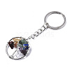 Natural Mixed Gemstone Chips Chakra Keychain G-N0326-003D-2