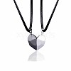 Valentine's Day Stainless Steel Magnetic Heart-shaped Couples Necklace Set with Peach Heart Pendant RE7695-4-1