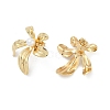 Ion Plating(IP) 304 Stainless Steel Flower Stud Earrings EJEW-Z068-39G-2