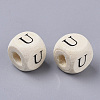 Printed Natural Wood Beads WOOD-T026-001U-2