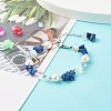 Natural Lapis Lazuli(Dyed) Chip Beaded Bracelet for Girl Women BJEW-TA00019-04-2