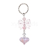 Acrylic Heart with Bowknot Keychains KEYC-JKC00612-03-1