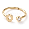 Brass Micro Pave Clear Cubic Zirconia Cuff Rings RJEW-J074-01G-O-1