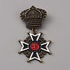 Crown & Cross Zinc Alloy Pendant Lapel Pin JEWB-WH0028-05B-1