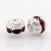 Silver Color Plated Brass Acrylic Rhinestone Beads RB-J477-06S-1