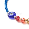 Flat Round Evil Eye Lampwork Braided Bead Bracelet BJEW-JB07234-05-5