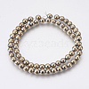 Electroplate Non-Magnetic Synthetic Hematite Beads G-F585-C04-6mm-2