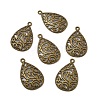 Tibetan Style Alloy Filigree Teardrop Pendants TIBEP-Q041-042AB-NR-4