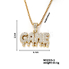 Fashionable Full Alloy Crystal Rhinestone GAME English Letter Pendant Necklaces for Street Rock KS9469-1-1