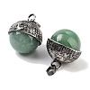 Natural Green Aventurine Sphere Pendants G-Q163-07AS-03-2