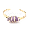 Natural Amethyst Horse Eye Beaded Cuff Bangle G-D458-01G-04-RS-2