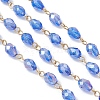Oval Glass Beaded Link Chains AJEW-JB01471-4