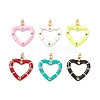 Rack Plating Brass Micro Pave Colorful Cubic Zirconia Pendants KK-D073-07G-1