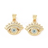 Brass Micro Pave Cubic Zirconia Pendants ZIRC-P106-10G-2