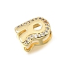 Brass Micro Pave Clear Cubic Zirconia Initial Spacer Bars KK-E802-34G-R-2