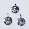 Natural Sodalite Kitten Pendants G-K234-D14-1