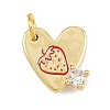 Brass Micro Pave Clear Cubic Zirconia Charms KK-CBA1731-04G-A-1