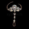 Fashion Alloy & Acrylic Rhinestone Flower Toe Ring Anklets for Beach Party WGAEED0-02-1