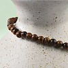 Natural Tiger Eye Round Bead Stretch Bracelets BJEW-L594-B02-4