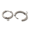 Tarnish Resistant 201 Stainless Steel Huggie Hoop Earrings Findings STAS-A167-01D-P-2