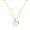 Fashionable Stainless Steel White Shell Heart Pendant Necklace for Women PU8825-2-1
