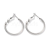 Non-Tarnish Ring 304 Stainless Steel Hoop Earrings for Women Men EJEW-B049-02A-P-1