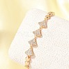 Brass Micro Pave Cubic Zirconia Link Chain Bracelets KK-R217-39G-2