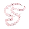 Natural Rose Quartz Nuggets Beaded Necklaces for Women Men NJEW-K388-01A-4