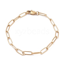 Vacuum Plating 304 Stainless Steel Paperclip Chain Bracelets BJEW-I295-15G