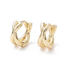 Rack Plating Brass Criss Cross Hoop Earrings for Women EJEW-B014-15G