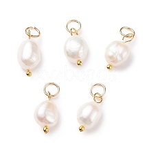 Grade B Natural Cultured Freshwater Pearl Charms X-PALLOY-JF01497-01