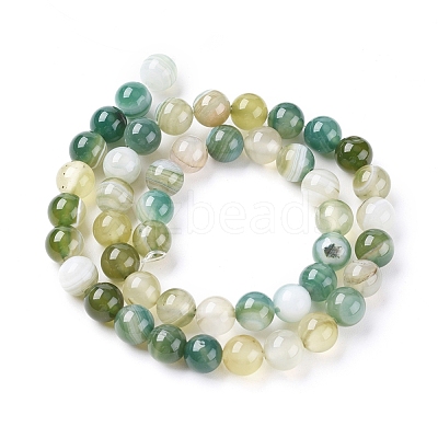 Natural Striped Agate/Banded Agate Beads Strands X-G-G582-8mm-47-1