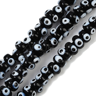 Handmade Evil Eye Lampwork Beads Strands LAMP-A007-02A-04-1