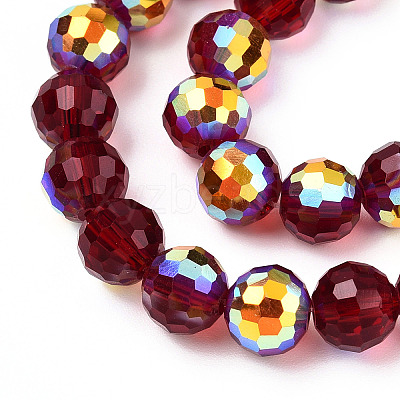 Transparent Electroplate Glass Beads Strands EGLA-N012-001-B01-1