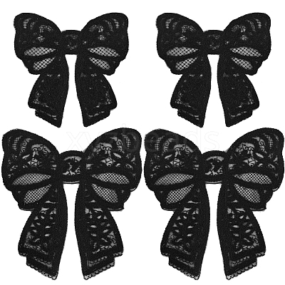 4Pcs 2 Styles Polyester Embroidery Iron on Clothing Patches PATC-GF0001-51B-1